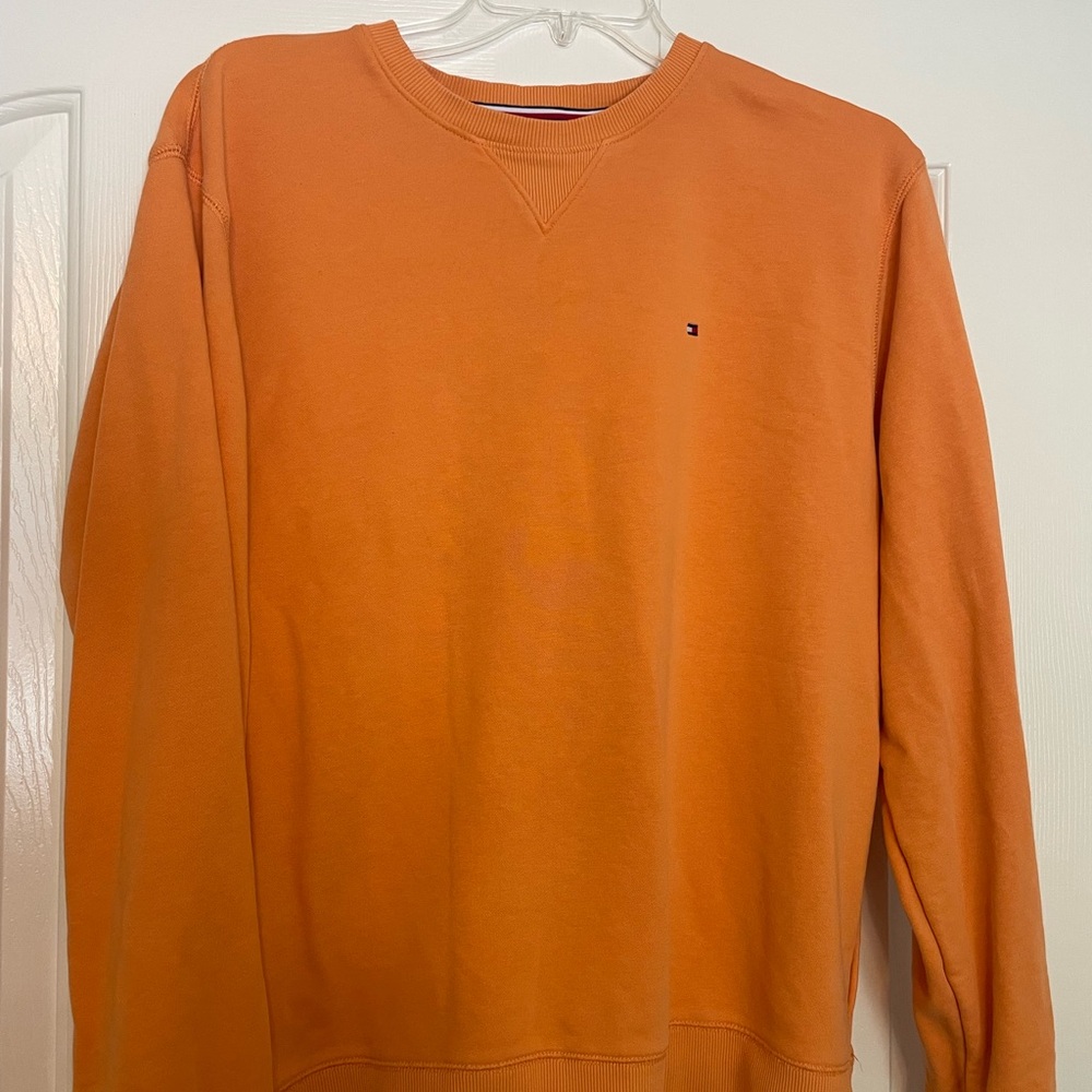 Tommy Hilfiger Men's Vibrant Orange Crewneck Sweater